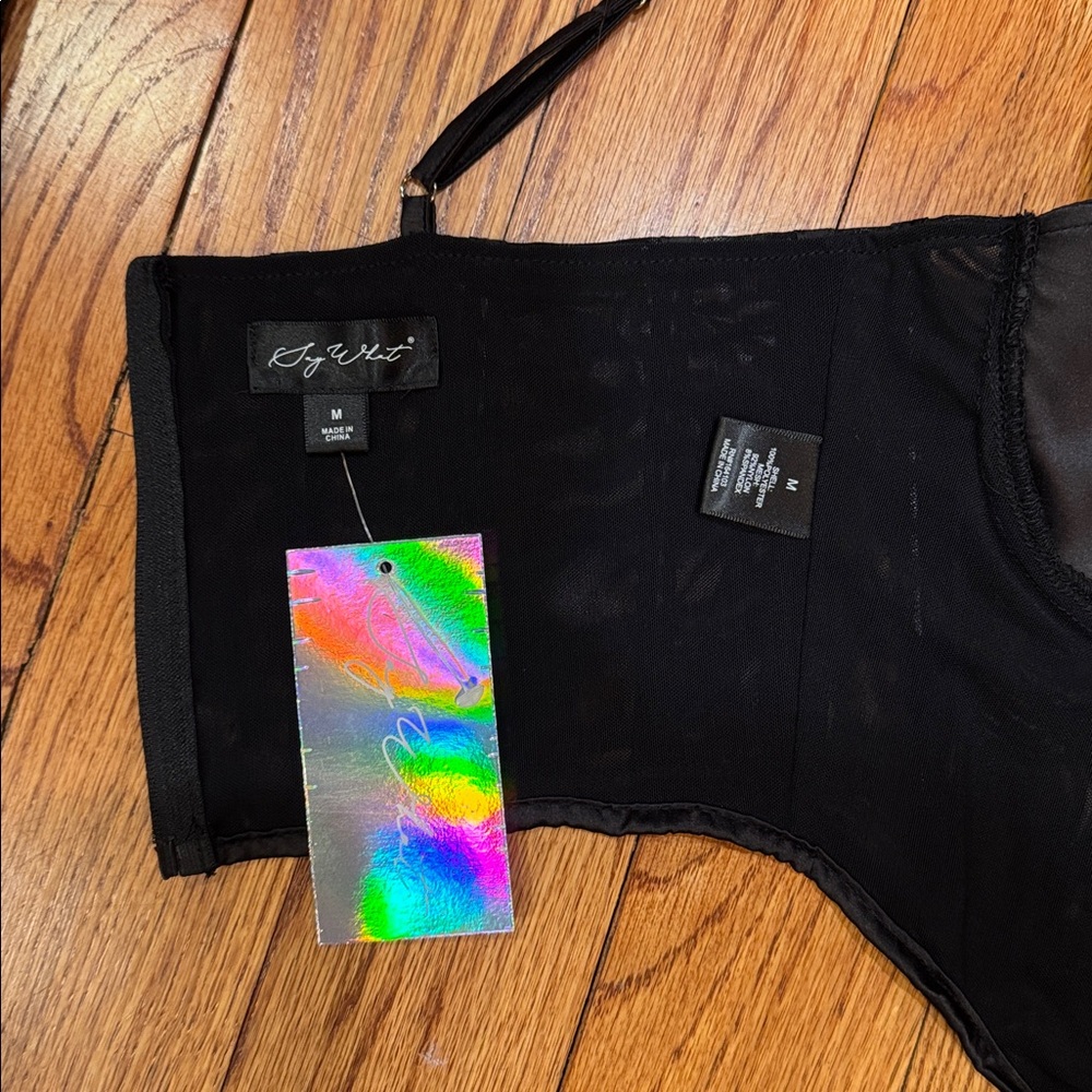 Black Crop Top Corset NWT - Picture 4 of 6